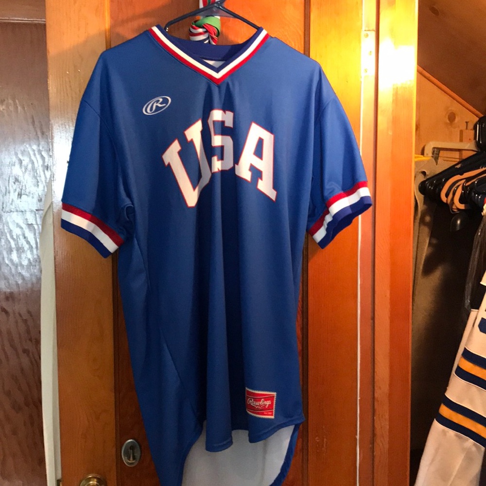 Barstool Sports Rawlings Blue Softball Jersey 44